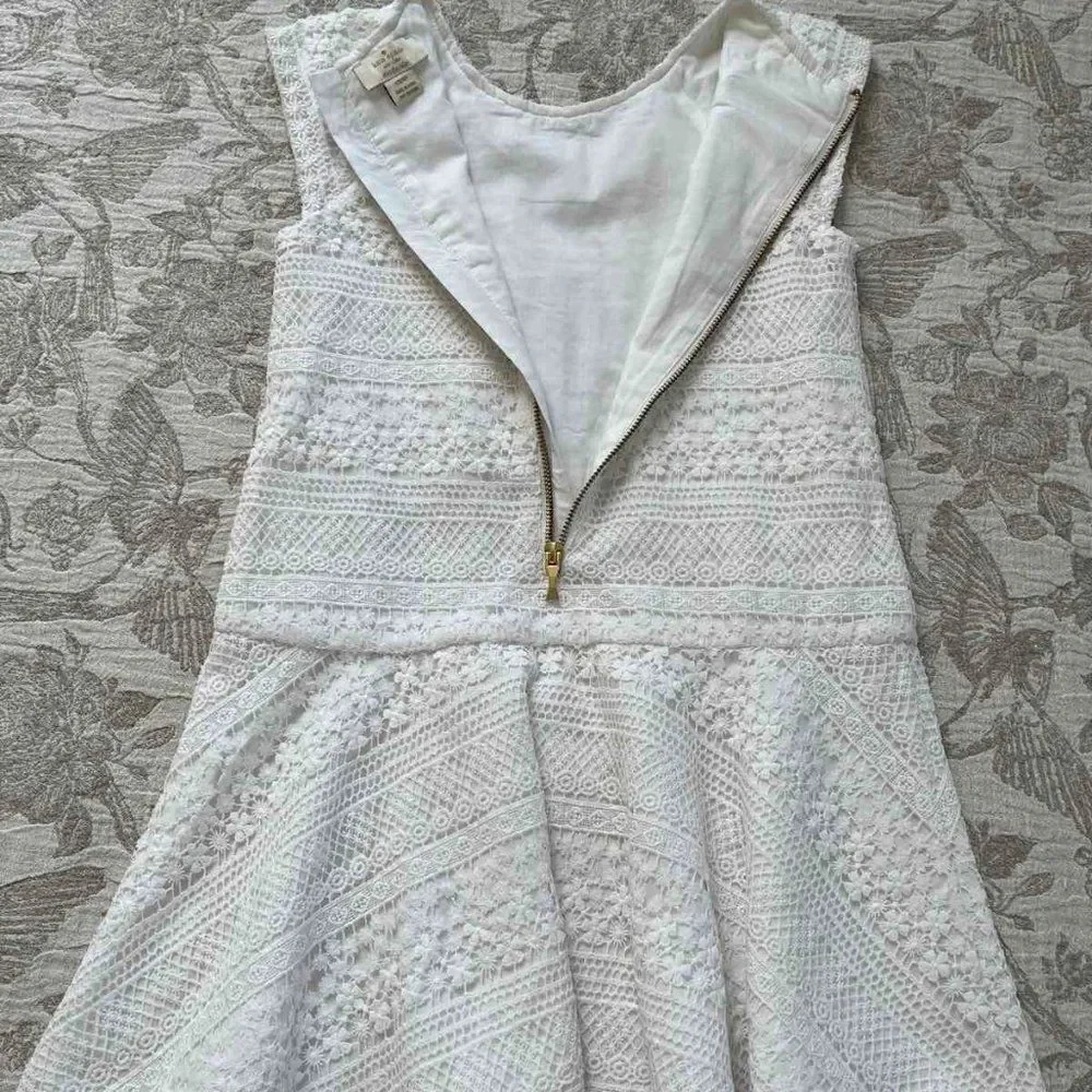 Kate Spade New York  Girls White Lace Drop Waist Rules Dress 128/8Y - Picture 7 of 13